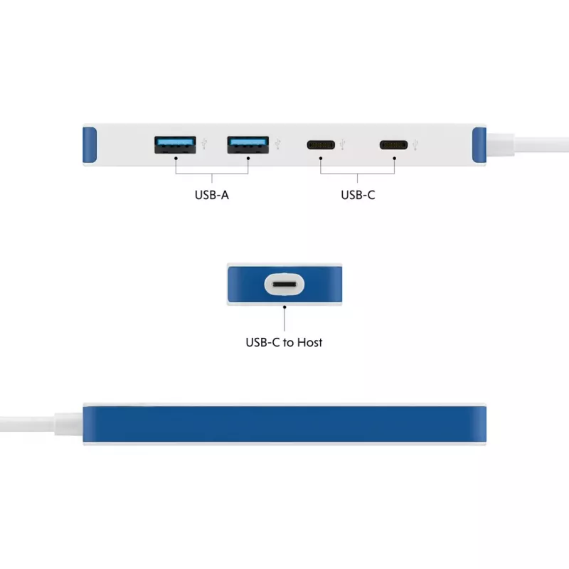Hub USB-C HYPER HyperDrive Flex HD5200BUGL — 4 porte, blu