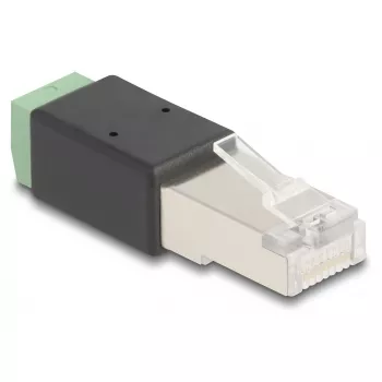 Adattatore DeLOCK connettore RJ45 su morsettiera 2 poli 66604 nero verde