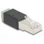 Adattatore DeLOCK connettore RJ45 su morsettiera 2 poli 66604 nero verde