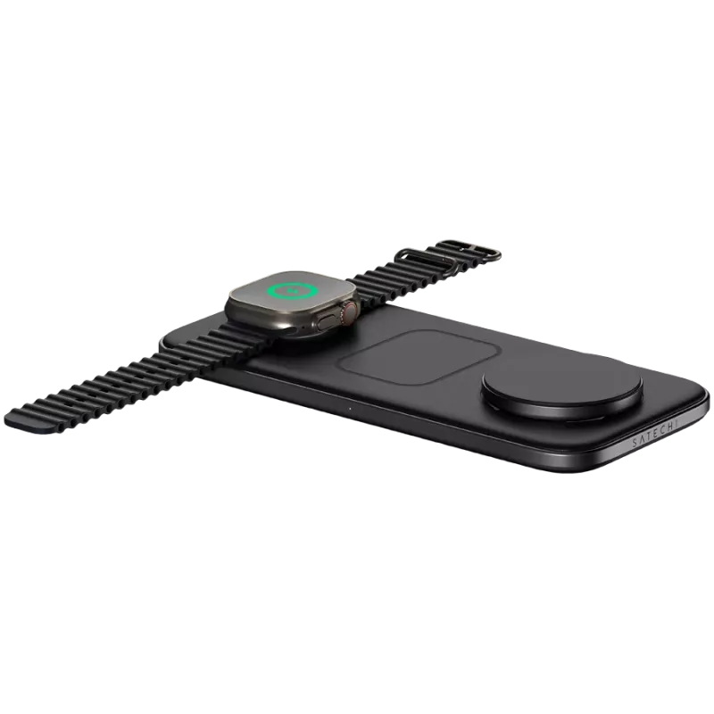 SATECHI Qi2 Trio Wireless Charging Pad - con connettori Type-A, C, G
