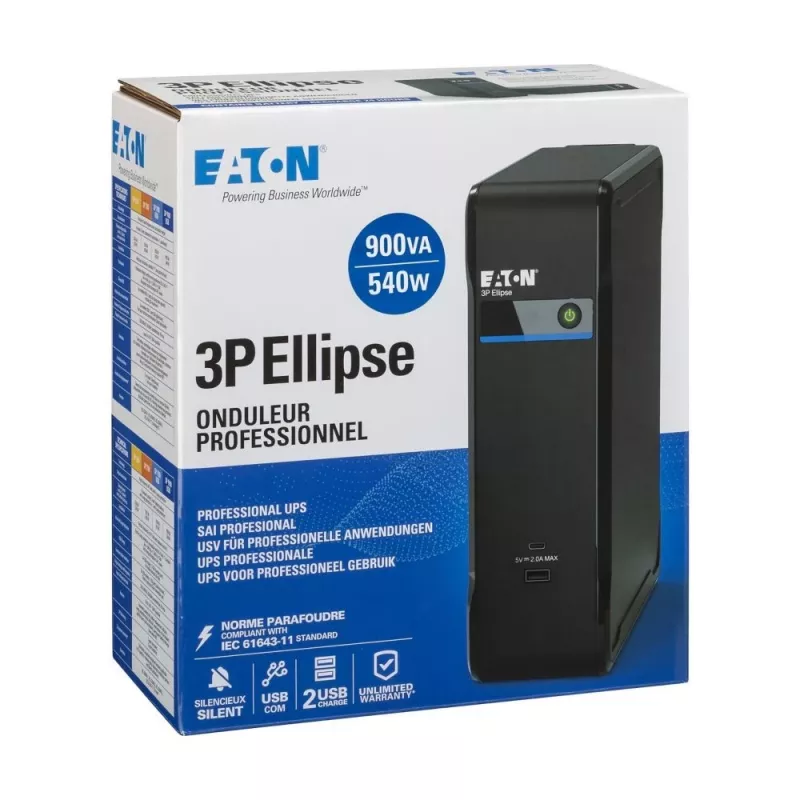 Gruppo di continuità EATON Ellipse 900 USB DIN — 900 VA / 540 W