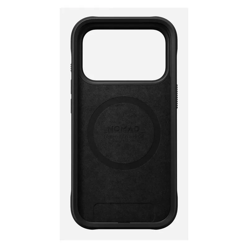 Custodia per smartphone Nomad Rugged Leather Case per iPhone 17 Pro, 6,3 pollici (16 cm), marrone, pelle/TPU/alluminio
