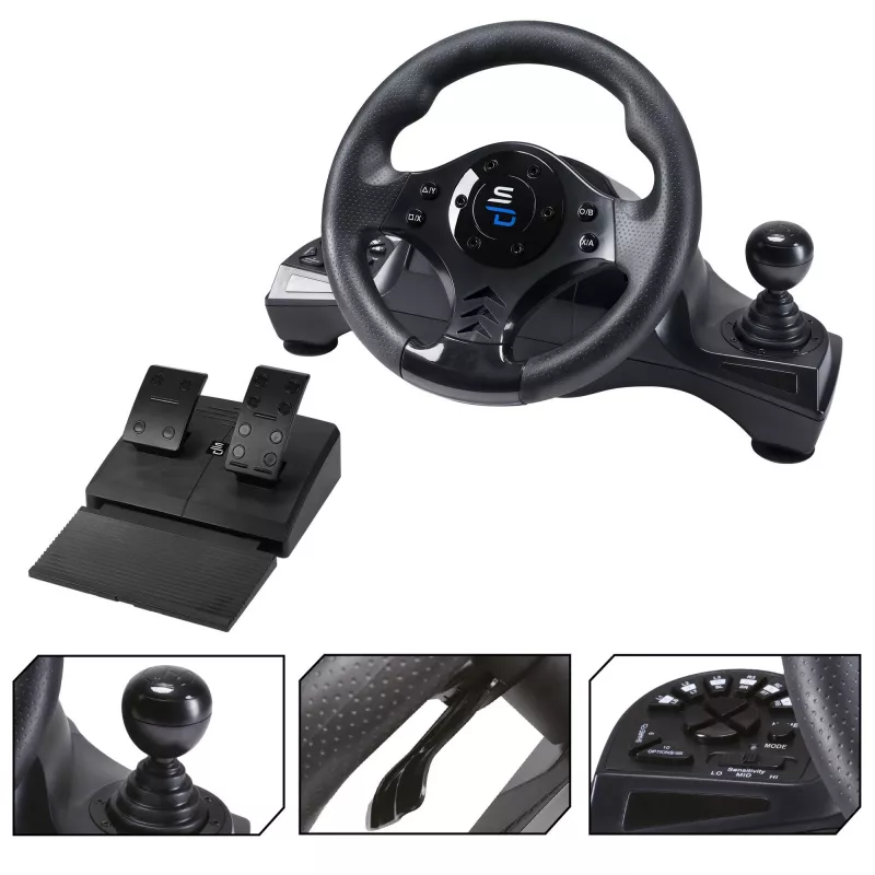 Volante + pedali Subsonic SA5156-NG rotazione 270° USB nero
