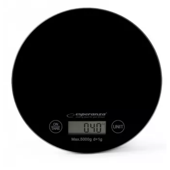 Esperanza EKS003K bilancia da cucina nera superficie piatta rotonda bilancia da cucina elettronica