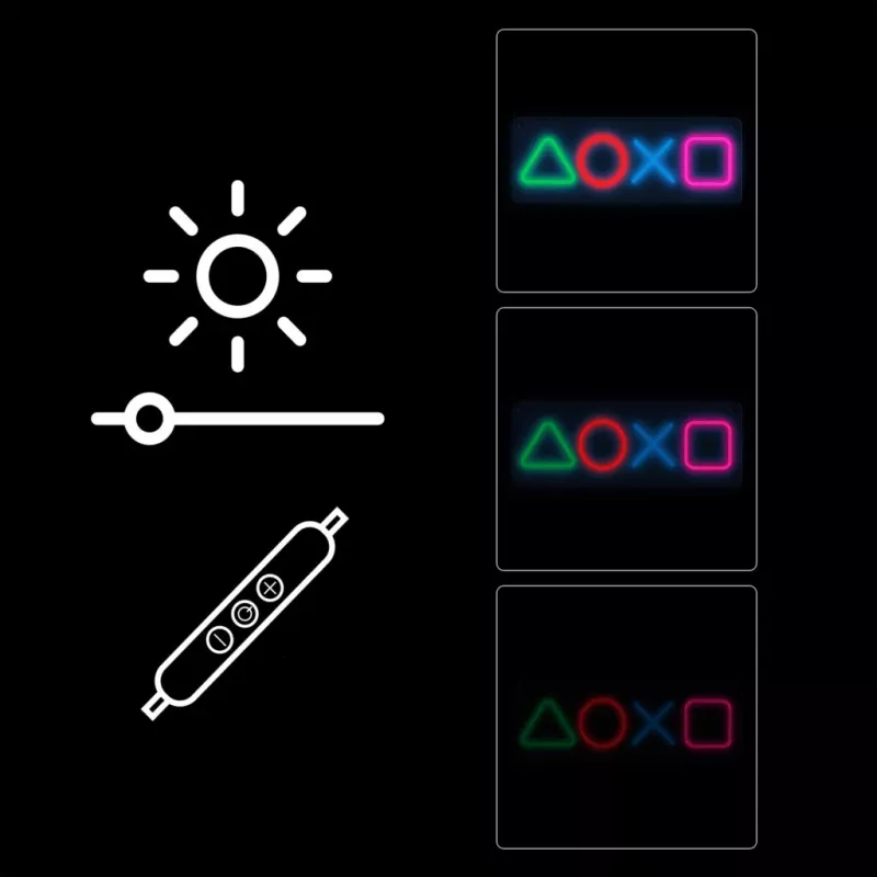 Pannello neon gaming MANTA SNL111MT – simboli LED decorativi per setup gaming