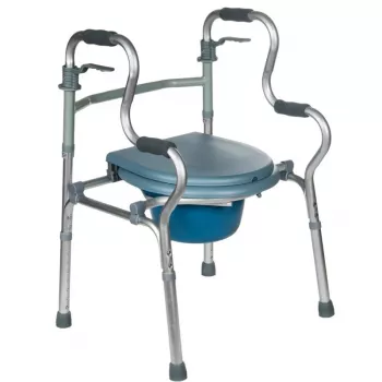 Deambulatore riabilitativo REHA FUND RF-133 3in1, telaio in alluminio/acciaio, altezza regolabile 81–99 cm, 2 ruote, seduta, portata max 100 kg