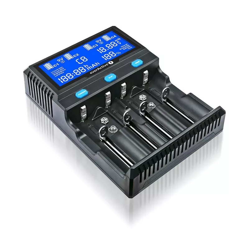 Caricabatterie everActive UC-4200 per batterie cilindriche Li-ion e Ni-MH