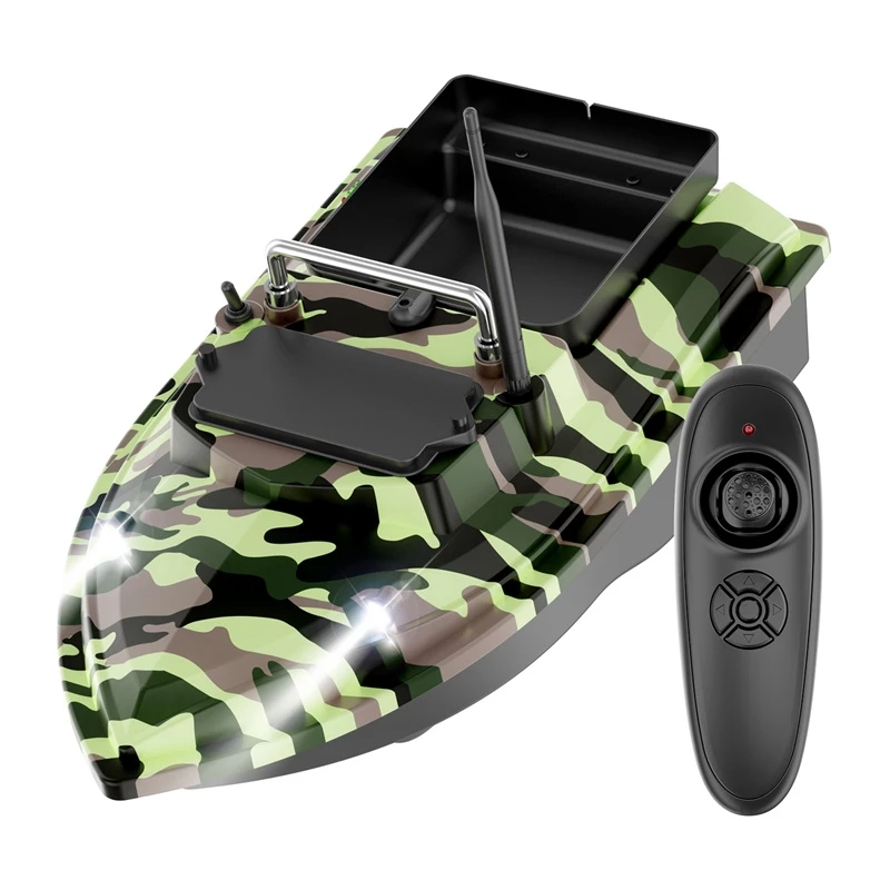 Barca esca Flytec V050 con batteria 12000mAh, camo verde — barca esca radiocomandata