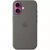 Custodia Apple iPhone 16 in silicone con MagSafe grigio pietra