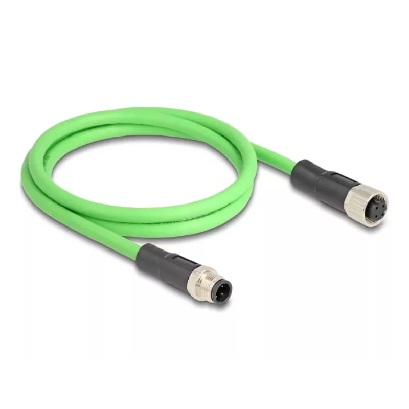 Cavo di rete DeLOCK M12 D-codificato 4 poli maschio a femmina PUR (TPU) 1 m