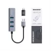 Hub USB GRAUGEAR G-HUB31L-A — host USB 3.2 Gen 1 Type-A, 3 porte USB 3.2 Gen 1 Type-A + RJ-45, 5000 Mbit/s