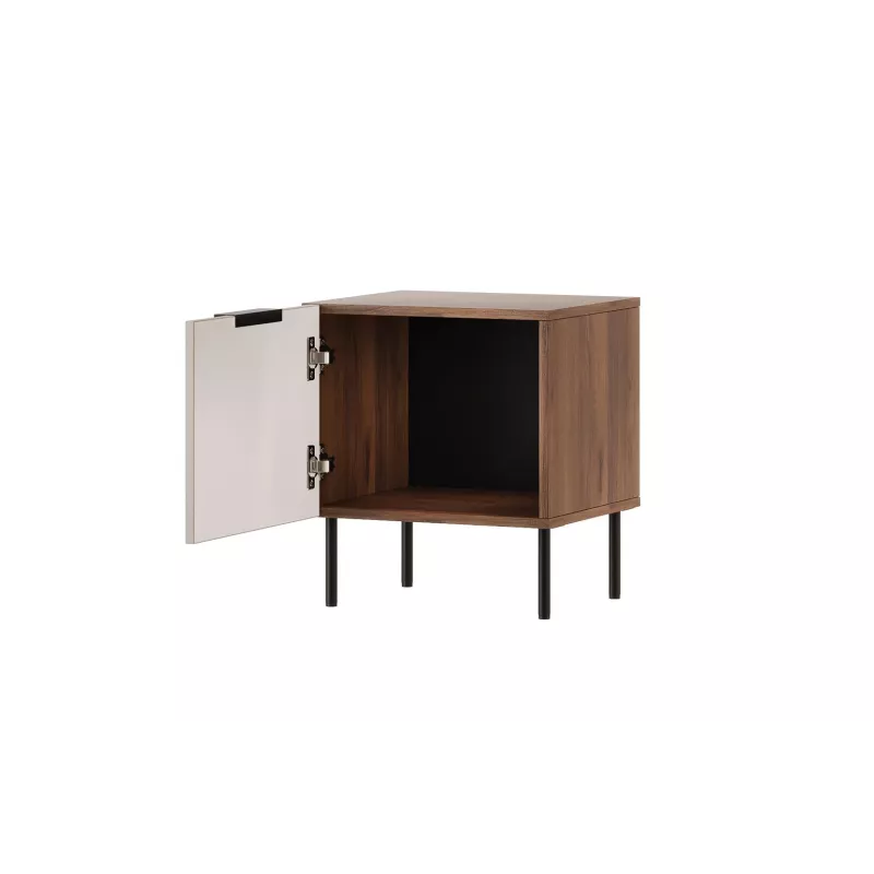 Comodino Cama Meble ALMERA 50x42x44 cm, 2 pz., noce/cashmere, MDF e truciolare