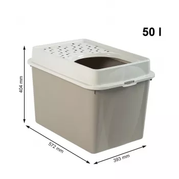 rotho Berty Eco Cappuccino lettiera per gatti — tecnopolimero, 50 L, 572×393×404 mm, senza BPA, 1 kg