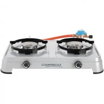 Fornello a gas Camping Cook CV (grigio, a due fuochi)