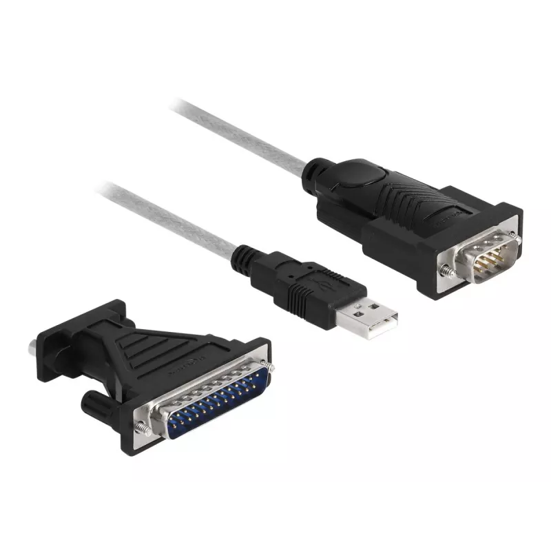 Adattatore DeLOCK USB 2.0 Type-A su seriale RS-232 D-Sub 9 + D-Sub 25