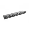 Patch panel 1U LANBERG PPS5-1024-B — 24 porte RJ-45 Cat5, metallo, nero, montaggio su rack