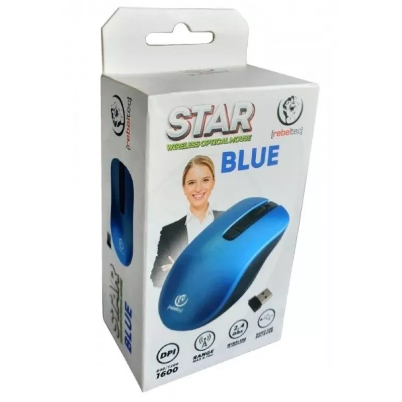 Mouse ottico wireless Rebeltec STAR blu RBLMYS00057 interfaccia