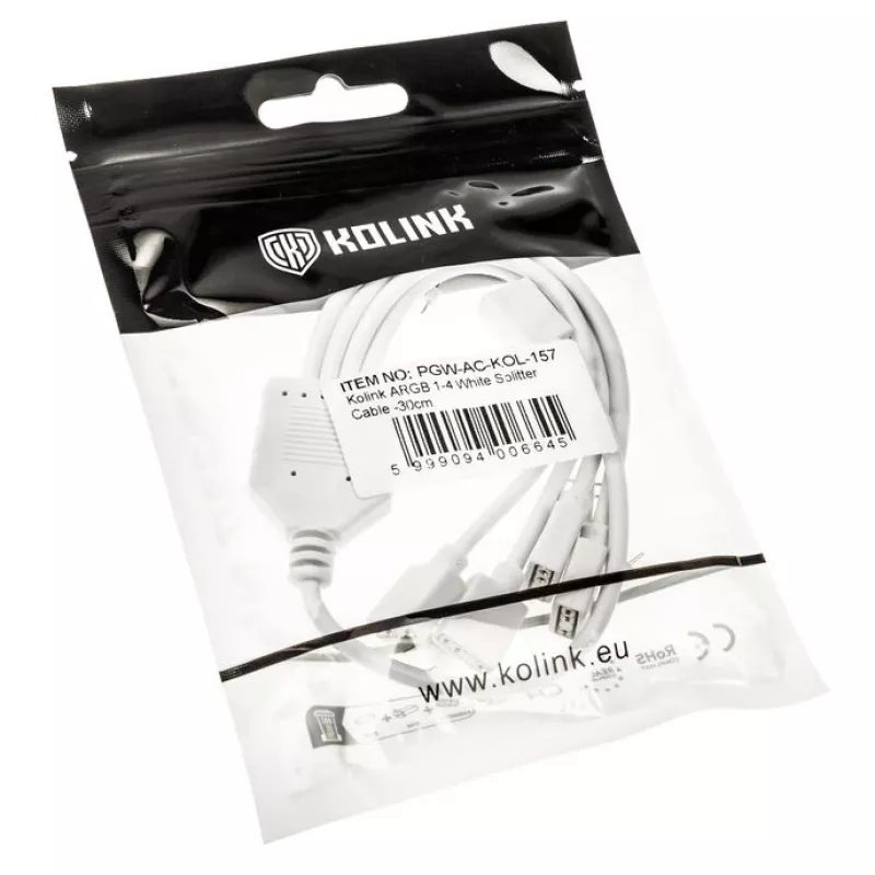 Cavo splitter ARGB Kolink PGW-AC-KOL-157 30 cm bianco per connettori 3-Pin-5V-ARGB