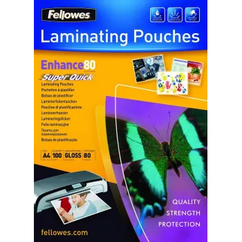 Fellowes SuperQuick A4 pellicola di laminazione lucida 80 micron
