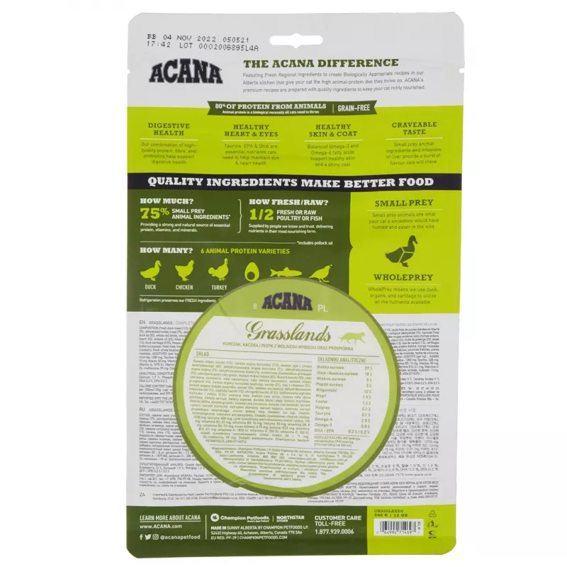ACANA Grasslands - Cibo secco per gatti - 340 g