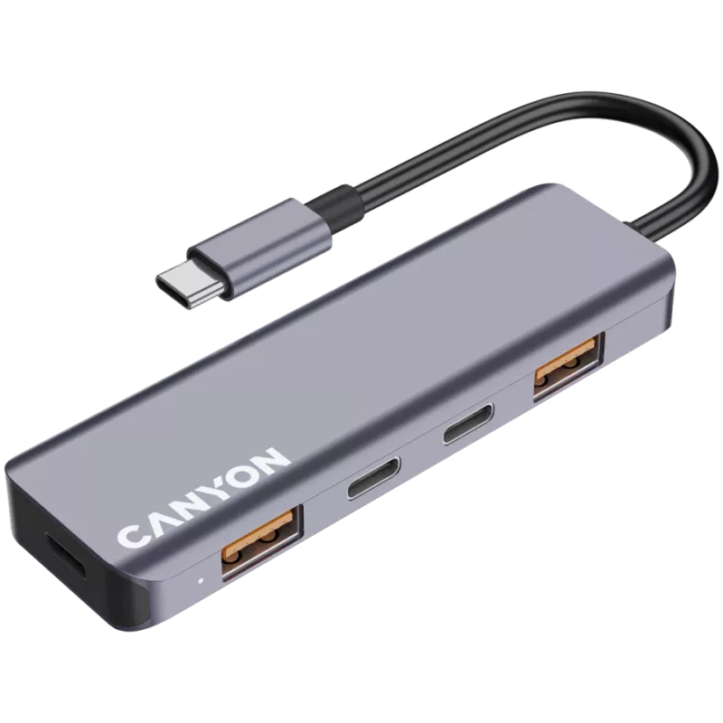Canyon DS-18 - Hub USB-C - 5 porte - 1x USB-C 5V DC ricarica - 2x USB-C - 10 Gbit/s - 2x USB 3.2