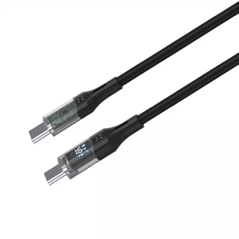 Fixed | Cavo USB-C/USB-C con display, supporto PD, 2m, USB 2.0, 100W | FIXDD-CC2-BK