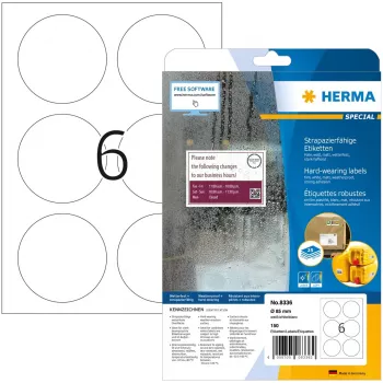 Etichette adesive per stampante HERMA Signs A4 Ø 85 mm