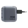 Caricabatterie GaN Vention FEXH0-EU 70W — 2x USB-C + 1x USB-A, PD 70W, 100–240V