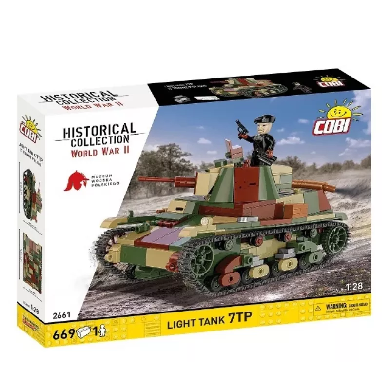 Mattoncini Cobi Carro armato leggero 7TP modello, 669 pezzi, COBI-2661