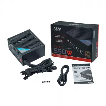 Alimentatore ATX AZZA PSAZ-550W 550 W, 80 PLUS Bronze, ventola da 120 mm