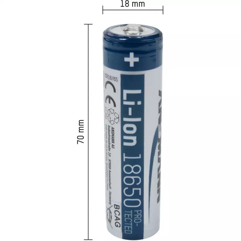 ANSMANN - batteria ricaricabile 18650 - Li-Ion - 2600 mAh - 9,36 Wh - argento (1307-0000)
