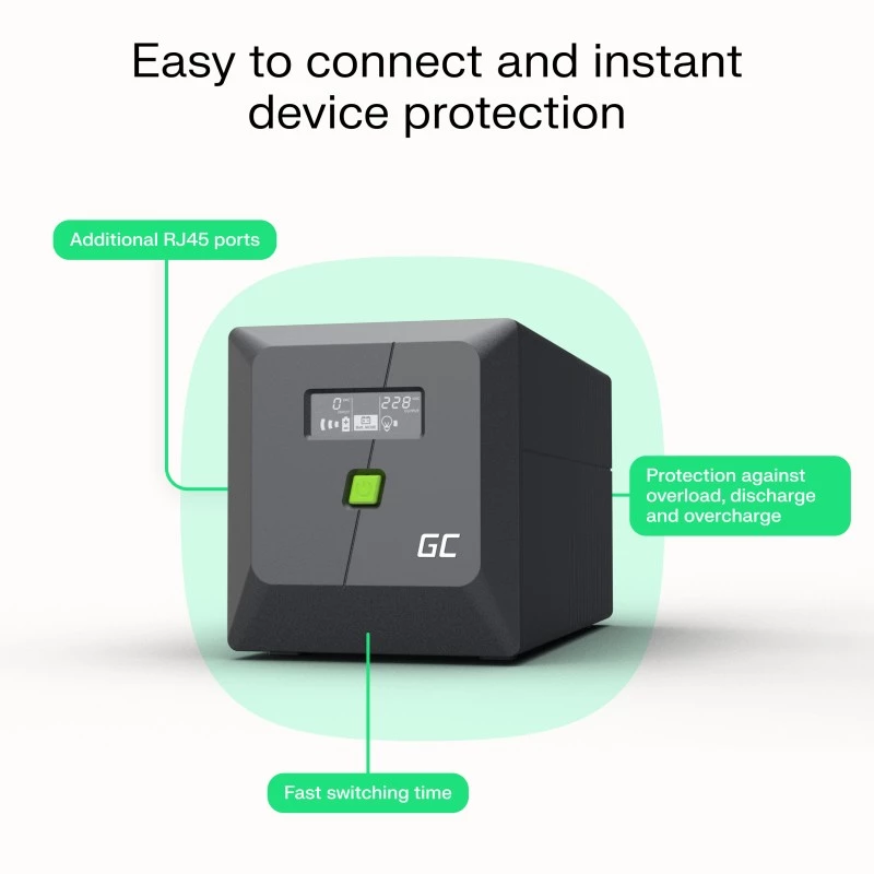 UPS Green Cell UPSLP700 (gruppo di continuità) Line-Interactive 1 kVA 700 W 4 uscite AC
