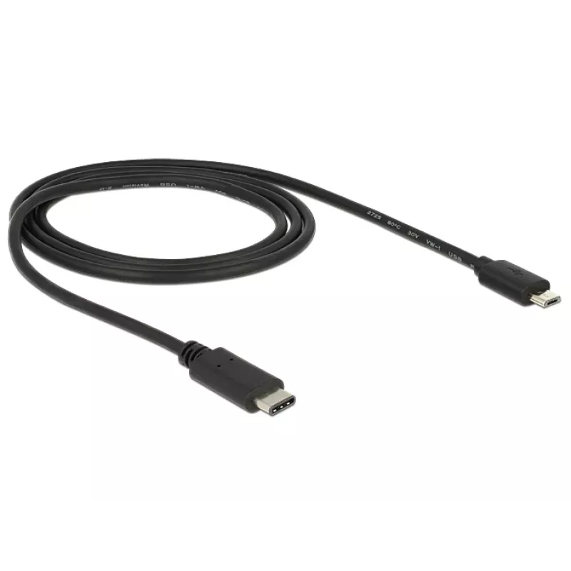 DeLOCK - cavo USB - 5 poli Micro-USB Type-B (M) - 24 poli USB Type-C (M) - 1,0 m (USB 3.1) - nero (83602)