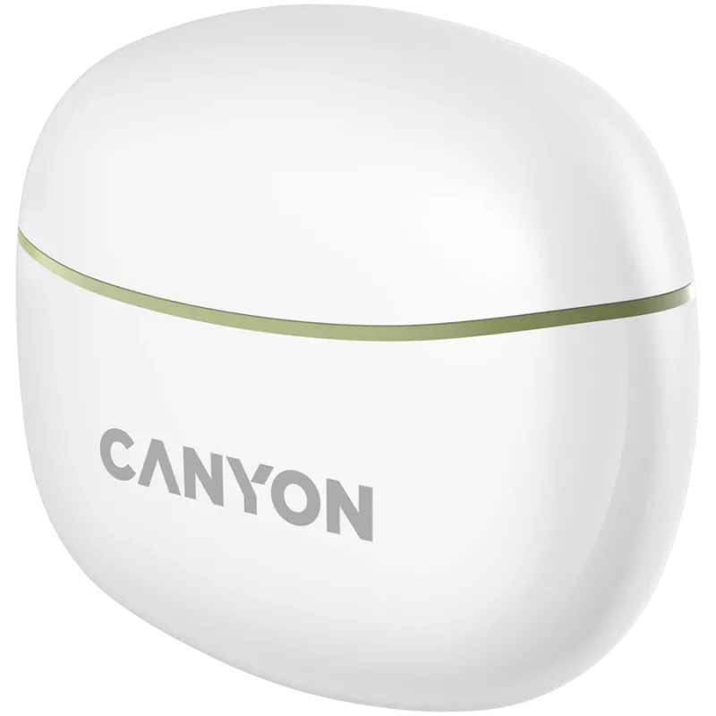 CANYON Cuffie In-Ear TWS-5, Verde Bluetooth 5.3, Controllo touch, Ingresso di ricarica: USB-C