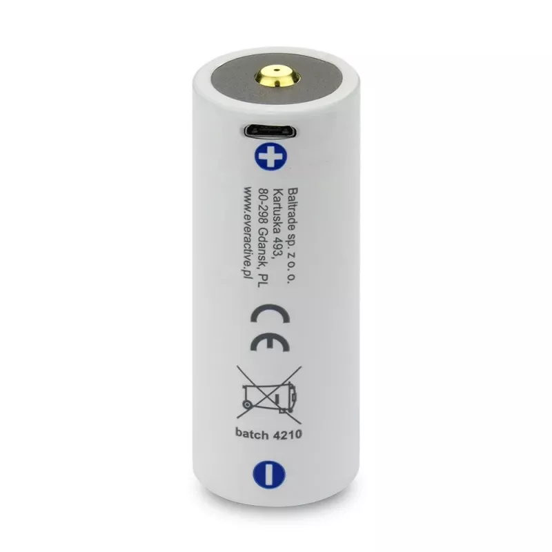 Batteria ricaricabile everActive EV26650-52M 3,7V 5200mAh con funzione di ricarica micro-USB