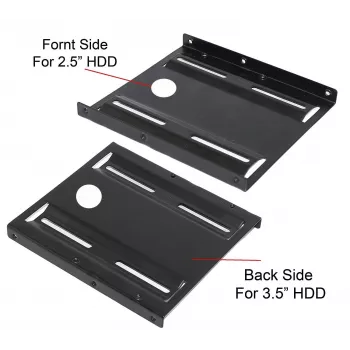 Wentronic Goobay staffa di montaggio per disco fisso da 2.5 a 3.5, nero - adatta per installare un disco fisso da 2.5 in un vano da 3.5 (93990)