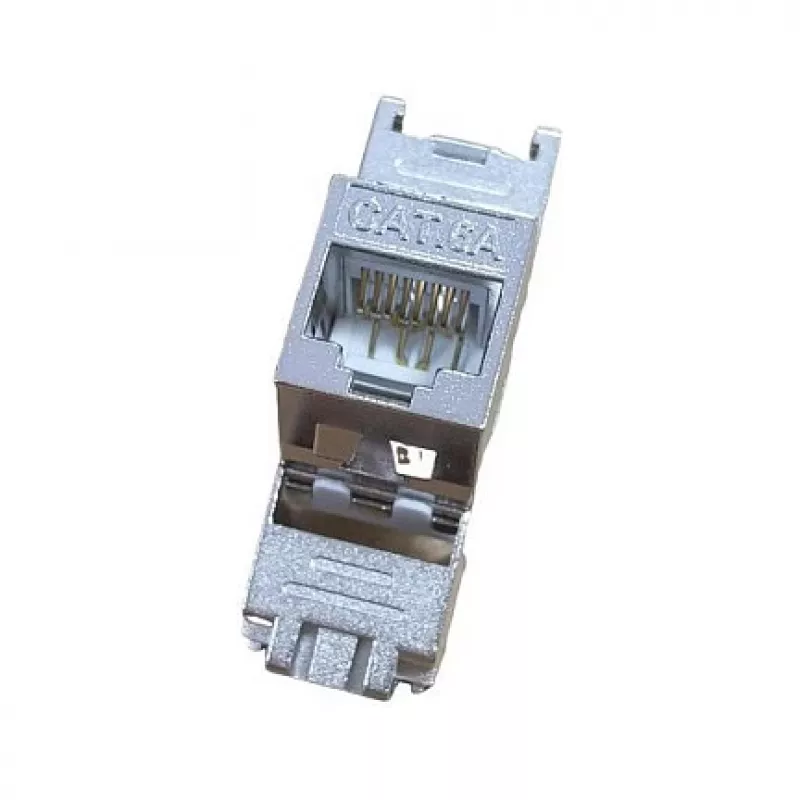 Jack Keystone Cat.6A schermato sottile, EQUIP 767223, senza attrezzi, RJ-45, piatto, argento, 8 pz.