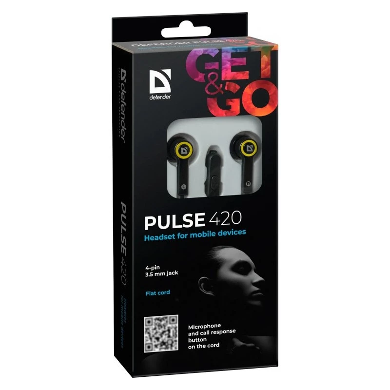 Cuffie Defender Pulse 420 nero-giallo