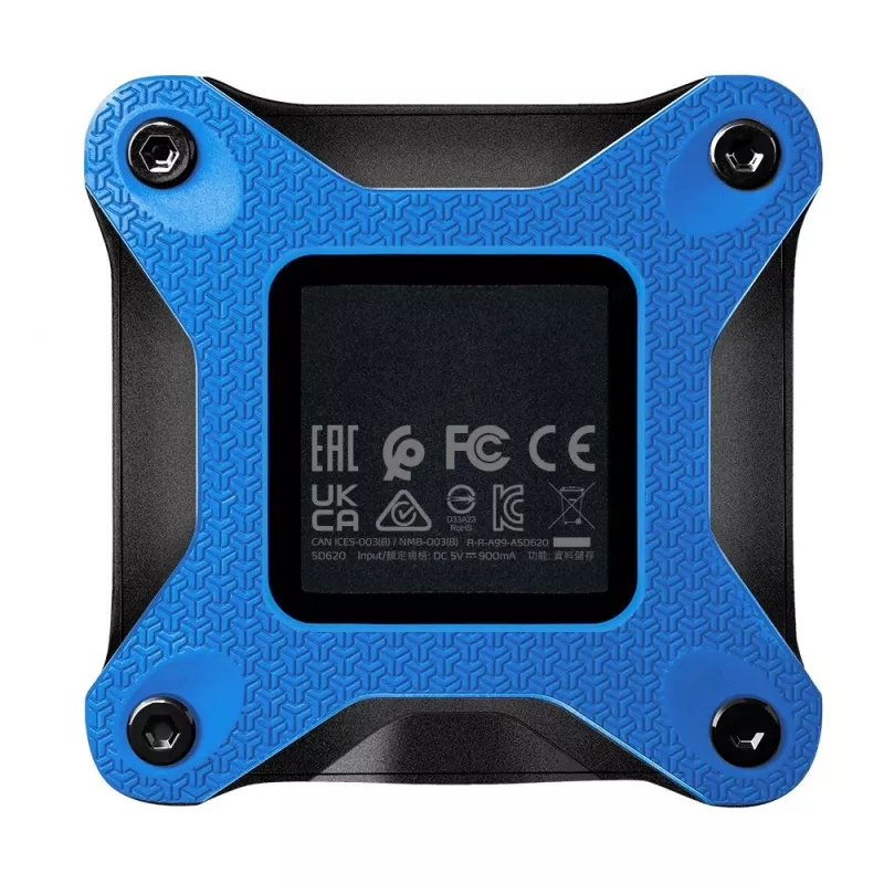 SSD esterno ADATA SD620 512 GB, USB 3.2 Gen 2 Micro-USB B, blu, custodia in silicone, antishock