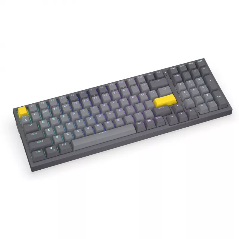 Celeris 1800, tastiera gaming grigia, layout US, ENDORFY Yellow di Gateron