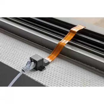 Passaggio per finestra ultra-sottile, RJ45, cavo nero/rame, 30 cm