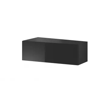 Supporto TV Cama Meble VIGO SLANT '90' – 900×400×300 mm, piano superiore nero (truciolare), struttura nera, lucido