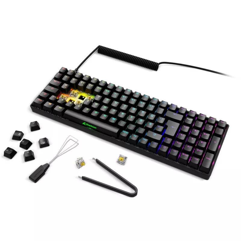 Sharkoon Skiller SGK50 S2 nero layout DE tastiera Gateron Yellow