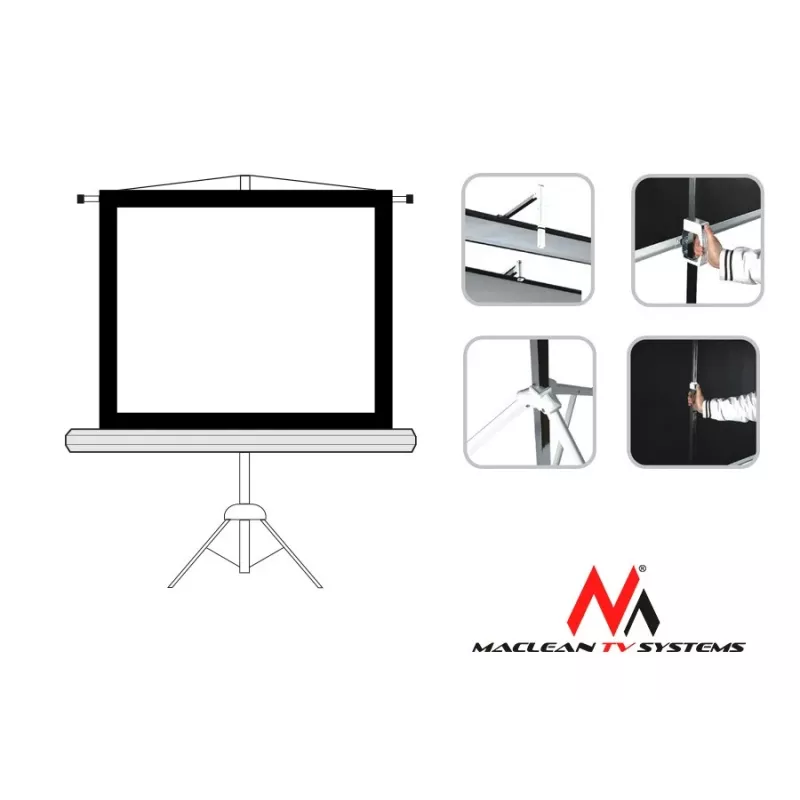 Schermo di proiezione con treppiede Maclean MC-680 112 1:1 200x200