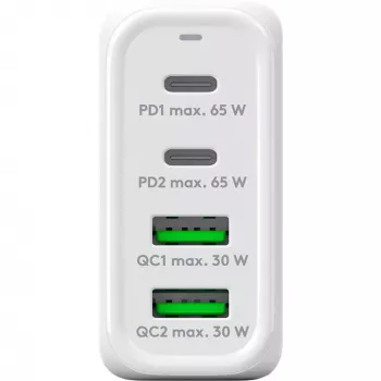 Goobay 64818 caricabatterie per dispositivi mobili cuffie - laptop - smartphone bianco AC ricarica rapida interno (64818)