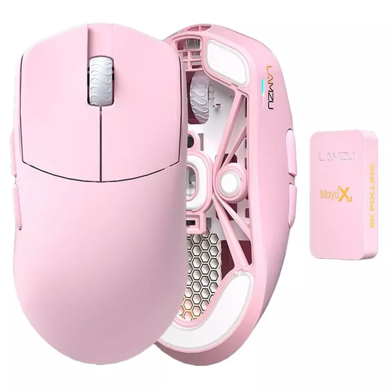 Mouse Lamzu MAYA X 8K Wireless Gaming mouse rosa chiaro USB