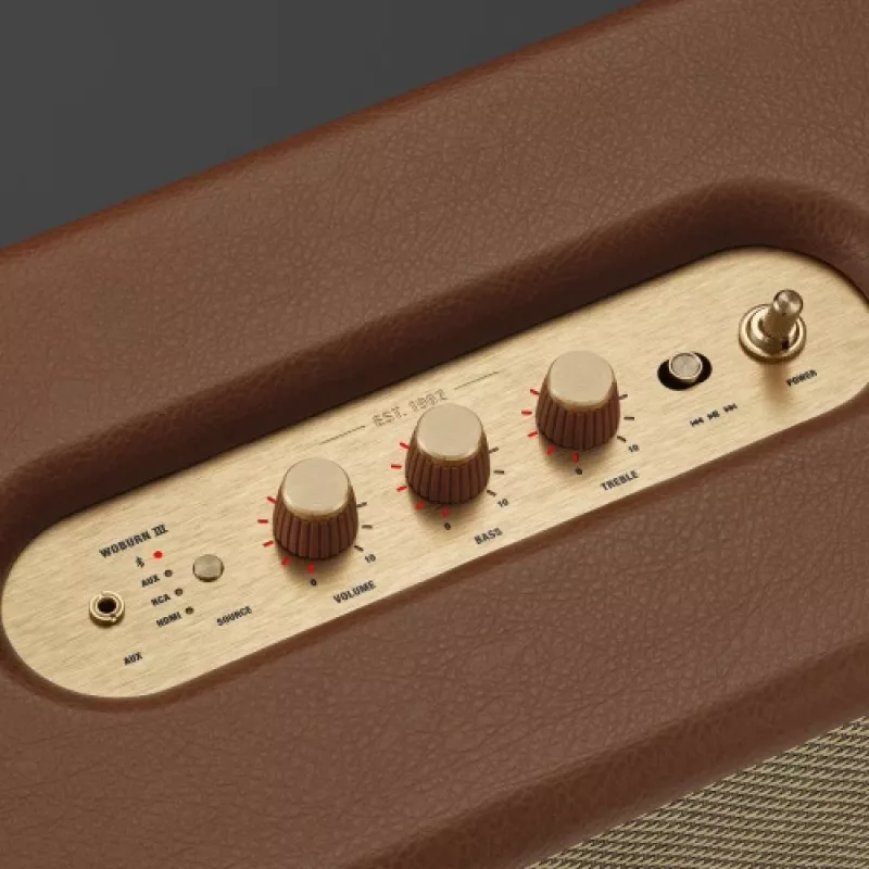 Altoparlante wireless MARSHALL Woburn III Brown — Multiroom, Bluetooth, Wi-Fi, ingressi analogici