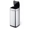 Cestino rettangolare Durable NO TOUCH 35L acciaio inox nero argento