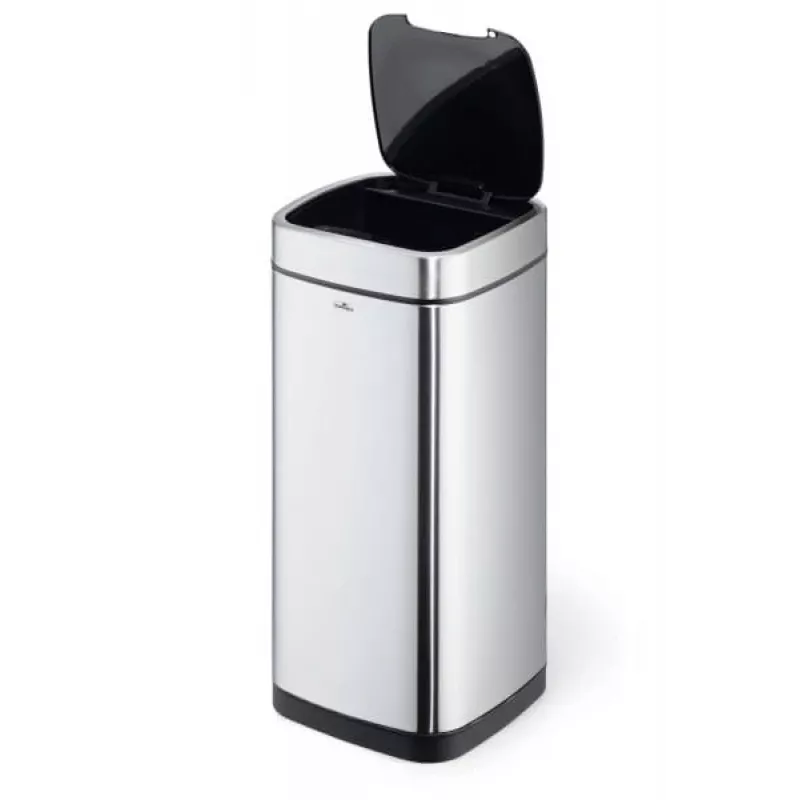 Cestino rettangolare Durable NO TOUCH 35L acciaio inox nero argento
