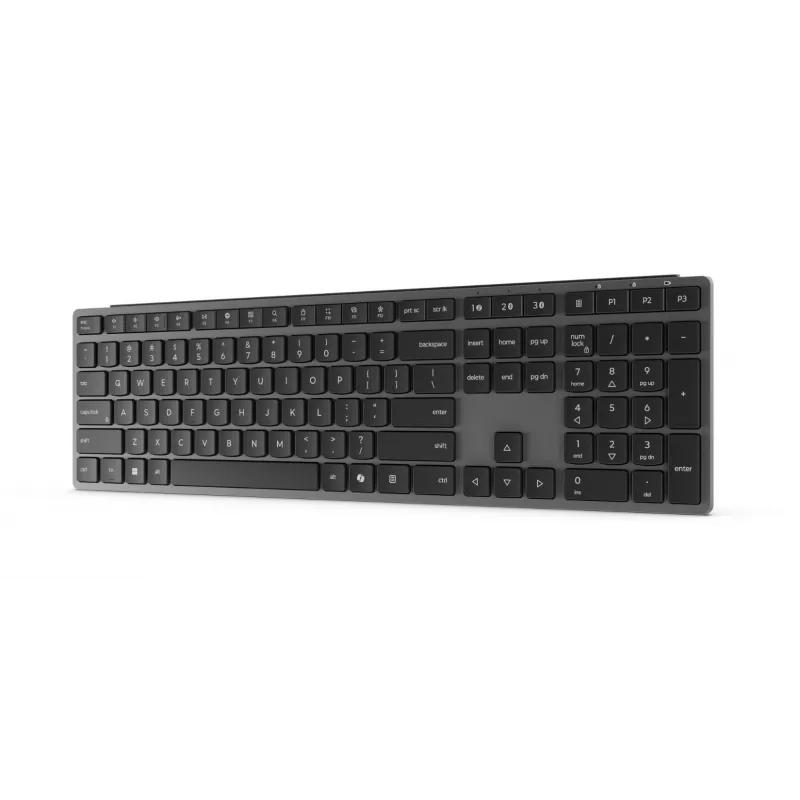 Tastiera multi-device wireless Lenovo 700, layout inglese US, Bluetooth, Luna Grey
